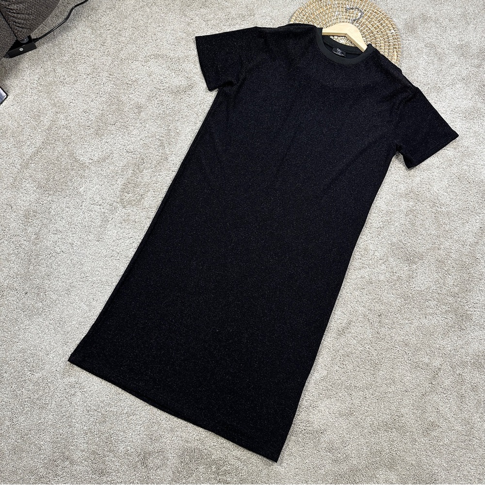 SOLD | Dressed in Lala Casual Luxe Midi Dress in Black Disco Sparkle Boxy S - Picture 4 of 16